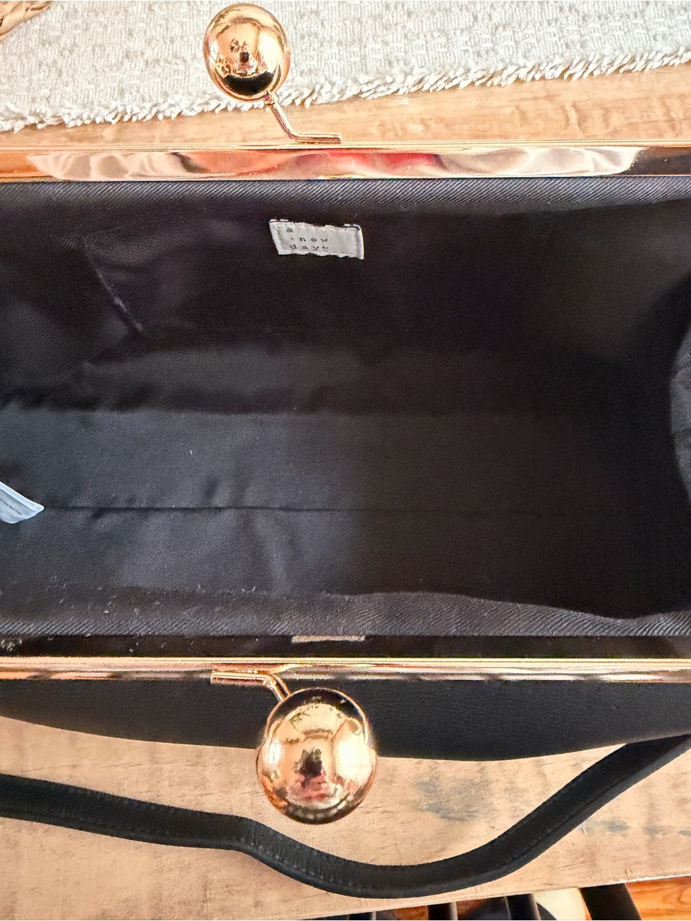 Target Black Clutch with Gold Frame-Top Hardware - Picture 3 of 3